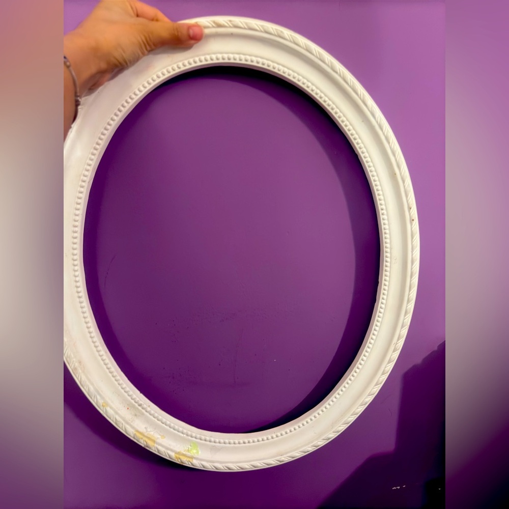 Wall decor frame milk white color